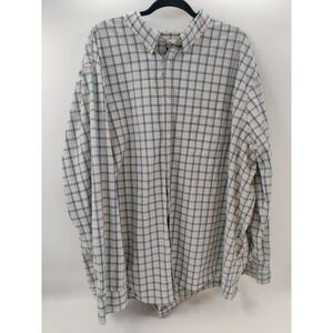 St Johns Bay Classic Fit Plaid Long Sleeve Button Down Shirt Mens 4XLT